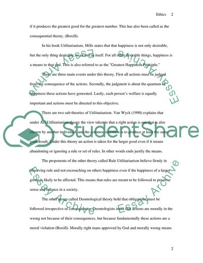 Discuss the following topic: ethics has no part to play in managerial activities
