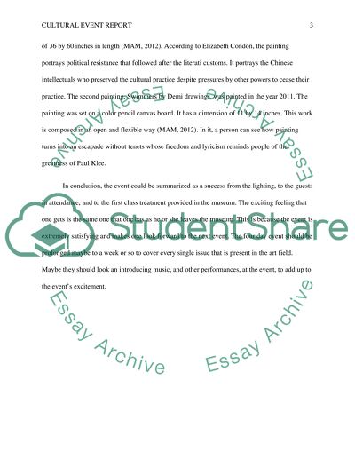 Cultural Event Report