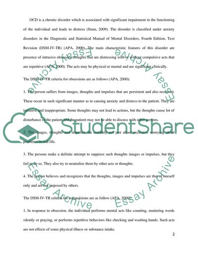 Thesis statement about obsessive compulsive disorder Thesis statement about obsessive compulsive disorder