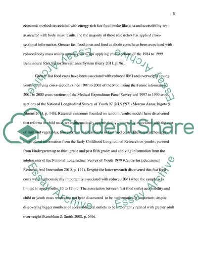 Effects of Fast Food on BMI Level in Children