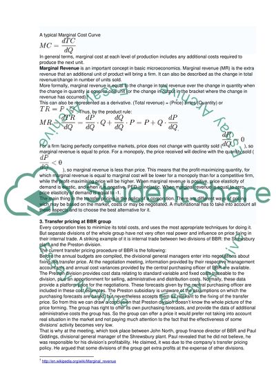 The Impact of Transfer Pricing on Decision Making and Control