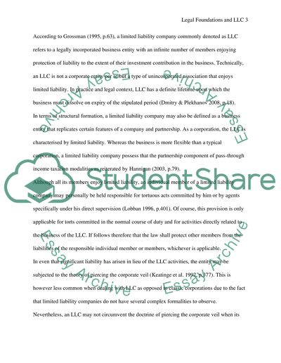 Legal Foundations in Business and the Discovery of Limited Liability Company