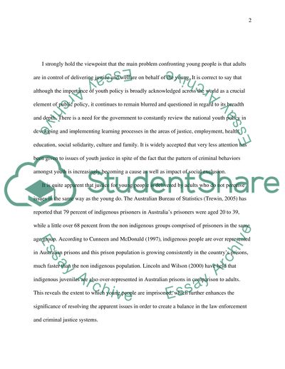 Control of Delivering Justice and Welfare on Behalf of the Young