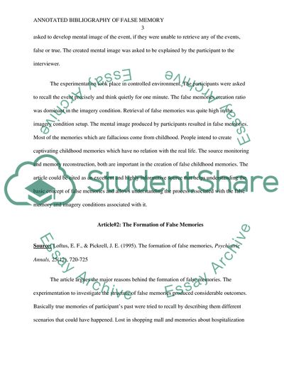 Compiling the Bibliography of False Memory