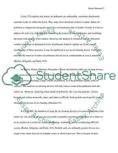 Impact of Portable Air Cleaners and Energy Use
