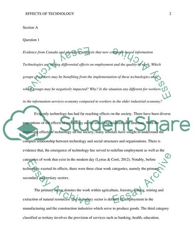 Issues on Effects of Technology