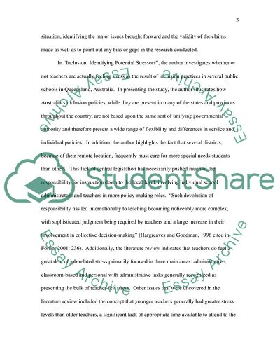 Critical Review of Inclusion Reports