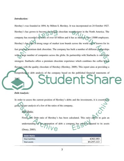 Hersheys Debt Analysis