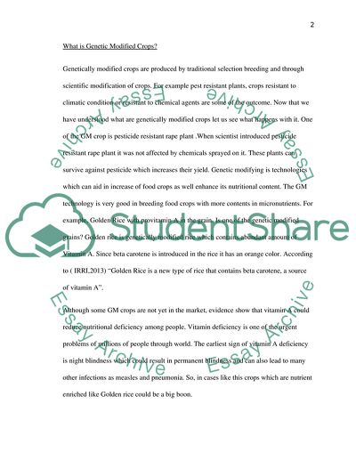 Genetically Modified Crops as Long-Lasting Solutions to Hunger