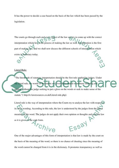 Statutory Interpretation of Courts