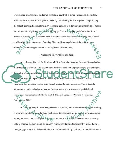 Contrast between Regulation and Accreditation