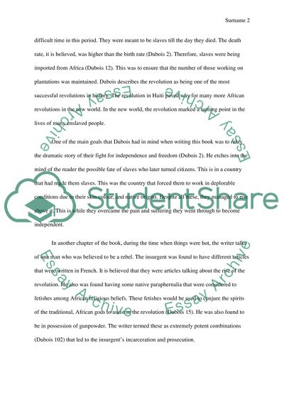 Reader Response: Book by Laurent Dubois