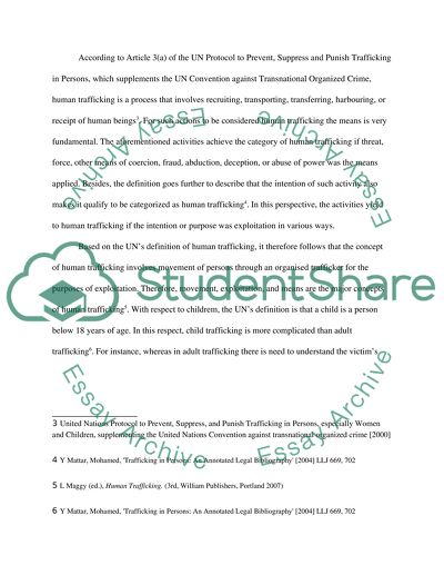 Current International Legal Framework: Human Trafficking Victims