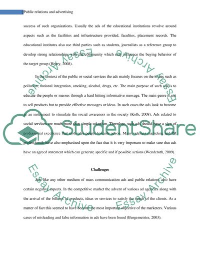 Public relations and advertising