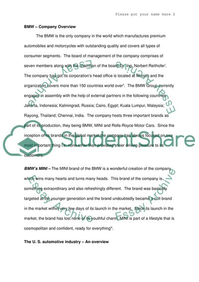 BMWs Launch of its Mini Brand in US