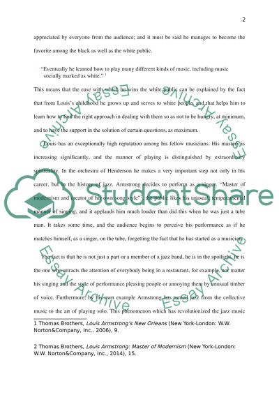 Louis Armstrong and the development of early jazz