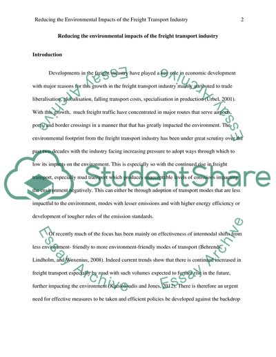 Developments in the Freight Industry in Economic Development: the Growth in the Freight Transport Industry
