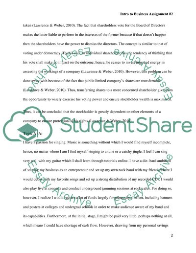 Intro to Business Assignment 2