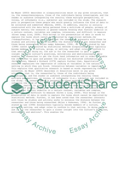 Qualitative Vs Quantitative Research