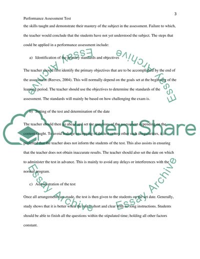 Performance Assessment Test