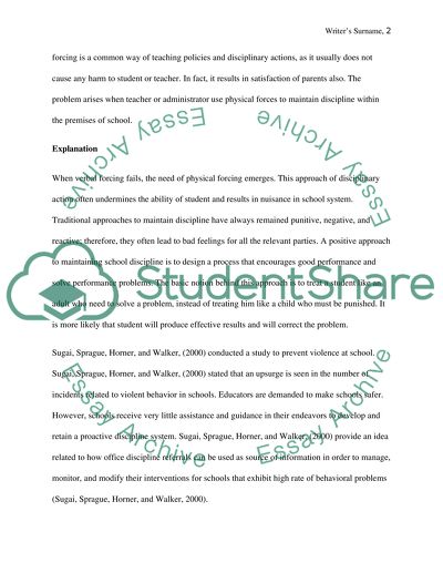 Extent of Force for Maintaining School Discipline