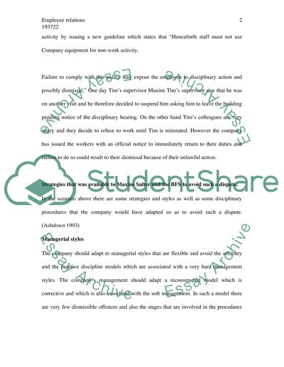 Employee Relations Master Case Study