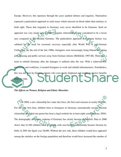 Migration, Immigration and Their Effects on Religion, Women And Minorities in Germany