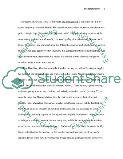 Humor in Social Critique on Sexual Morality in The Heptameron