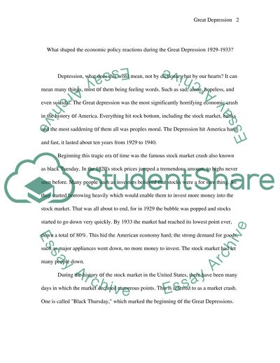 What Shaped the Economic Policy Reactions during the Great Depression 1929-1933