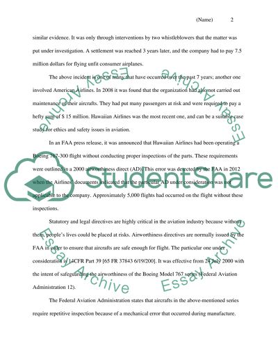 Ethics and the Airlines