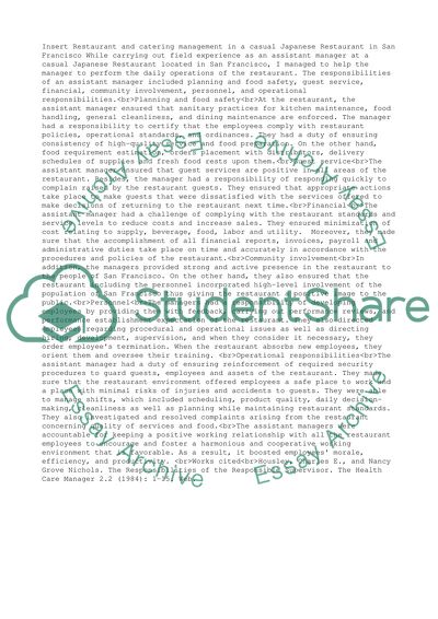 Restaurant and catering management