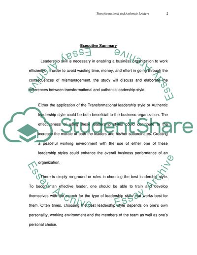 Tranformational and Authentic Leaders