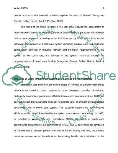 The Inefficiencies and Possible Suggestions for Reform United States Health Care System