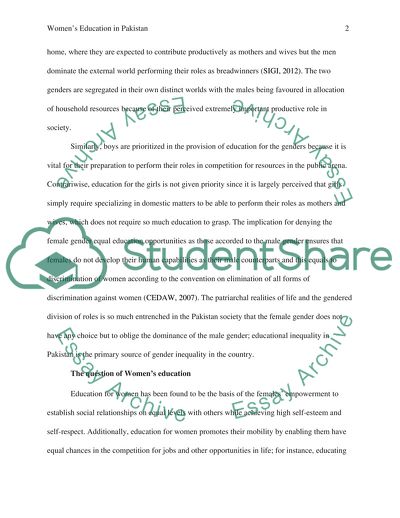 Womens Education in Pakistan