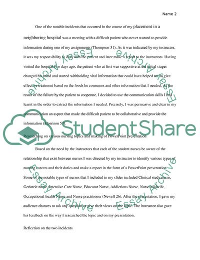 Major Incidents that Happened During My Nursing Training