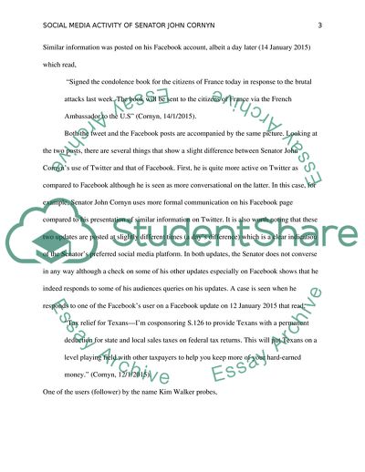 Social Media Activity of Senator John Cornyn