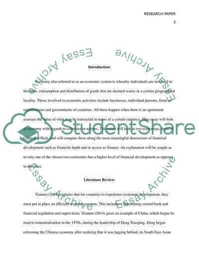 Economies and Factors That Affect Their Financial Development