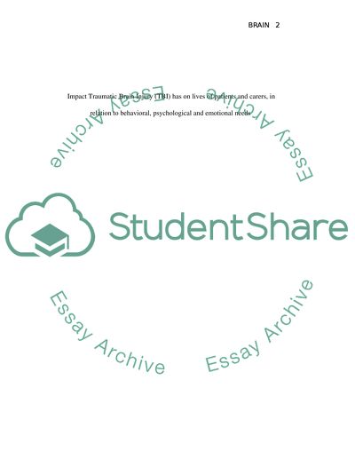 Impact of Traumatic Brain Injury on Patients and Carers