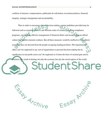 Social Entrepreneurship, Social Enterprise and Ethics