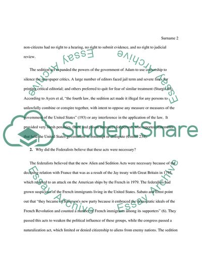 Alien and Sedition Acts