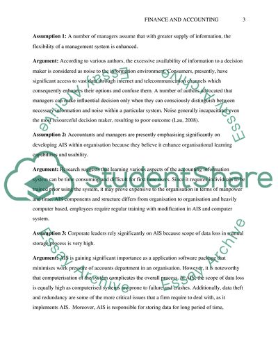 Accounting Information Systems - Information Needs for the AIS