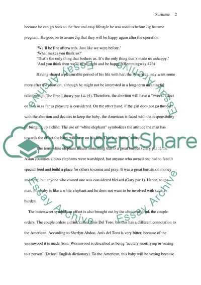 Bittersweet American ( hills like white elephants )