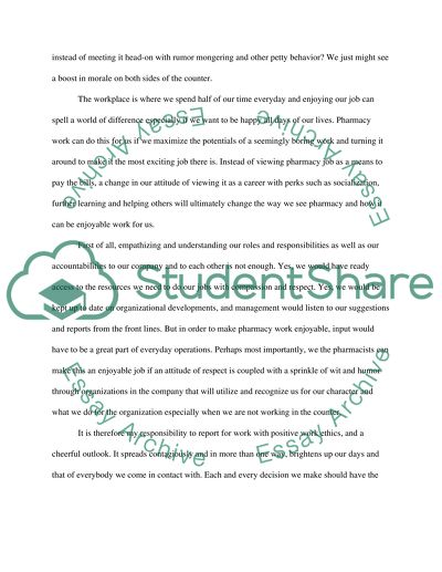 Job Satisfaction in Pharmacy