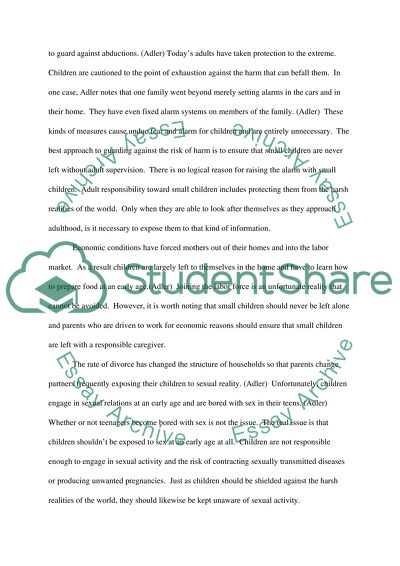 Article Critique: Kids Growing Up Scared by J. Adler