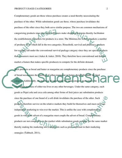 Product Usage Categories