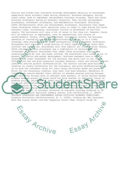 A Capstone Experience(Factors and Trends that Influence Strategy Development)1