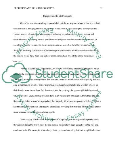 Prejudice and Related Concepts