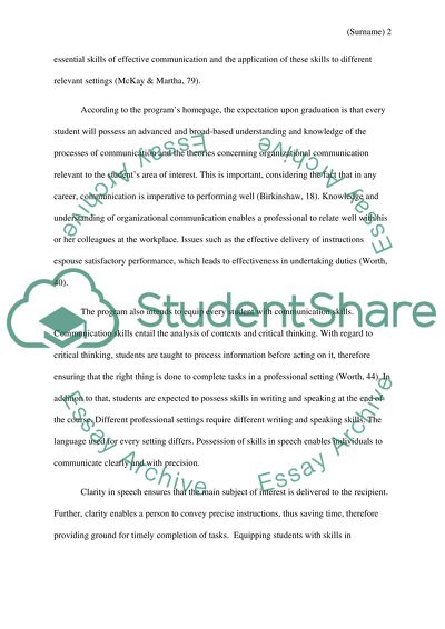 Masters Degree Classes in Communication