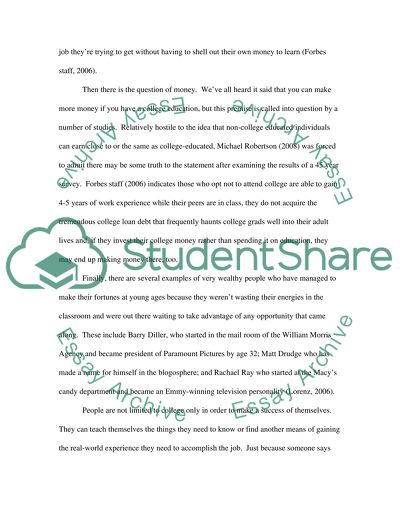 Why Not Go to College