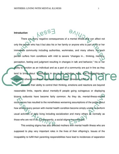 Mothers - Living with Mental Illness and their Children